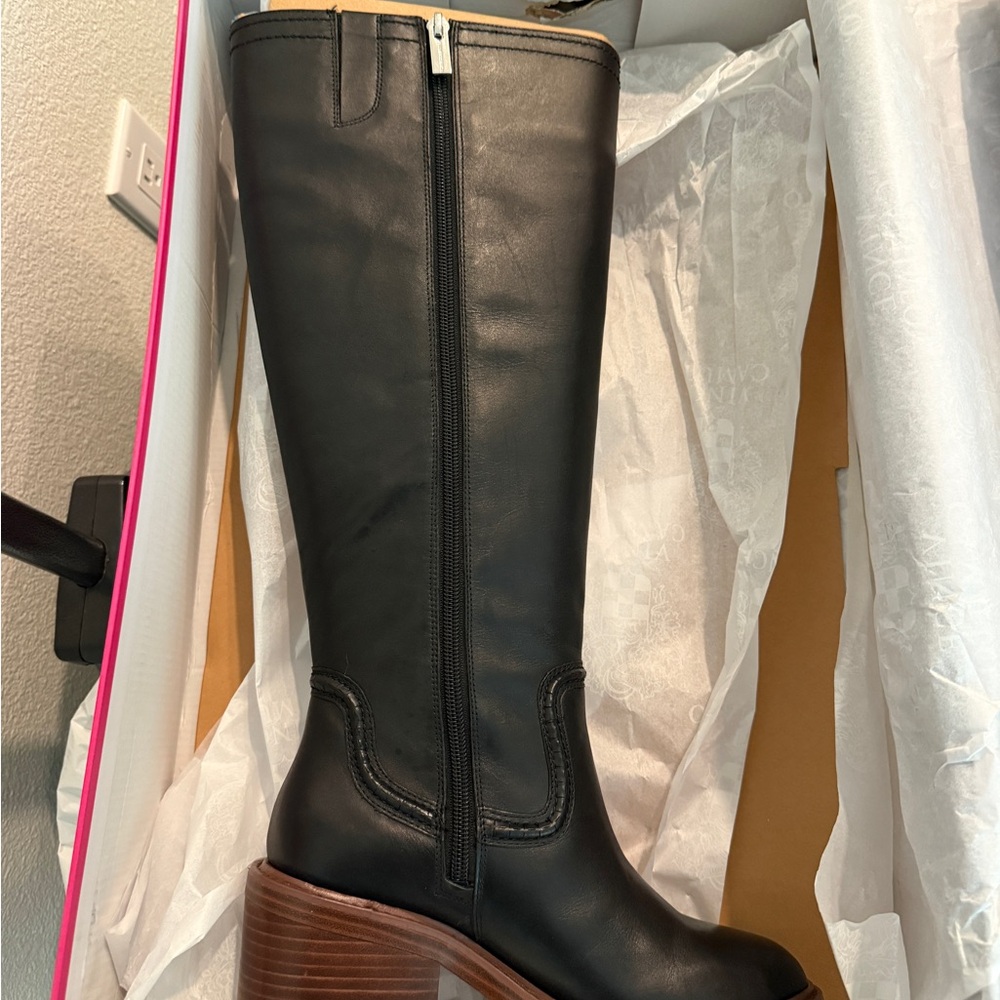 Vince Camuto Vuliann Knee High Wide Calf Boot (never worn & genuine leather) - Picture 3 of 9